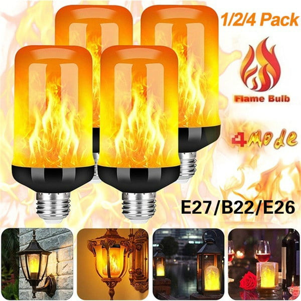 LED Flicker Flame Light Bulb E27 Simulated Burn Fire Festival Party Decor US KY 