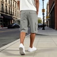 thumbnail image 5 of BiZtdJrK Cargo Shorts for Men Below Knee Length Hiking Work Shorts Solid Color Casual Relaxed Fit Multi Pockets Long Shorts Gray M, 5 of 8
