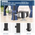 thumbnail image 3 of Kullavik10' × 24' Hardtop Gazebo for Patio, Wall-Mounted Lean to Gazebo Pergola with Sloping Roof and Durable Aluminum Frame, Large Heavy Duty Awnings for Decks,Backyard, Navy Blue, 3 of 6