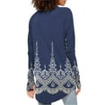 thumbnail image 4 of UoCefik Tops for Women 2024 Tunic Shirts Long Sleeve to Wear with Leggings Crew Neck Blouses Solid Color Tees Tops Navy XL, 4 of 5