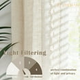 thumbnail image 6 of Curtainking Linen Curtains Beige Curtains with Lace Trim for Living Room 63 Inch Long Rustic Farmhouse Curtains Rod Pocket Light Filtering Drapes Bedroom Window Curtain 2 Panels, 6 of 8