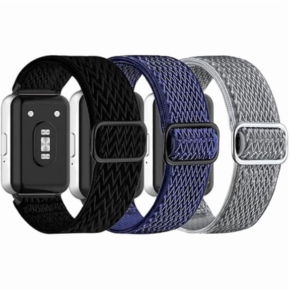 Elastic Nylon Bands Compatible with Samsung Galaxy Fit 3, Breathable Adjustable Stretchy Nylon Replacement Straps Wristbands for Galaxy Fit3 SM-R390 Watch Women Men