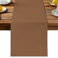 thumbnail image 2 of Chocolate Brown Dining Table Runner, Brown Solid Background Autumnal Rustic Country Washable Table Runners Kitchen Coffee Table Center Decor for Home Party Holiday Wedding 13 x 70 Inches, 2 of 9