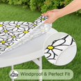 thumbnail image 5 of Daisy Print Round Tablecloth, Elastic Fit for Seasonal Dining Decor, Home or Patio Use, Fits 44-52", 5 of 7