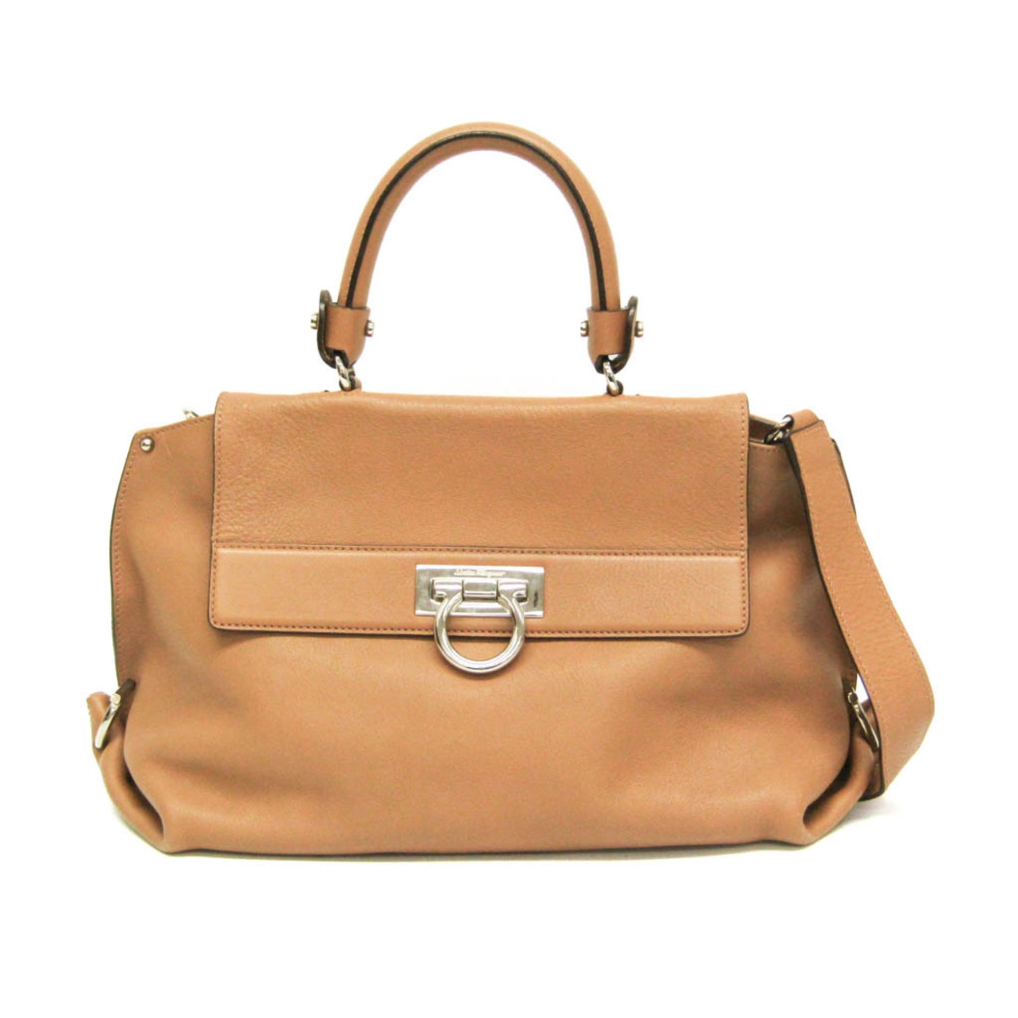 Salvatore Ferragamo Leather Large Tote Bag Greige Belt Flap Women\'s Folded tote bag (L) - Women | Ferragamo main image 3