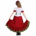 thumbnail image 5 of Nxznwn German Dirndl Dress for Girls Bavarian Oktoberfest Party Outfits Dresses Ruffle Sleeve Long Dress, 5 of 7