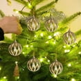 thumbnail image 6 of AYktou 6 Pcs Christmas Ornaments Balls, 2.3 Inch Wavy Grain Hollow Sphere Hanging Pendant Glittering Christmas Tree Decoration Set Christmas Balls Hanging Ornaments for Living Room Party Decor, Gold, 6 of 6
