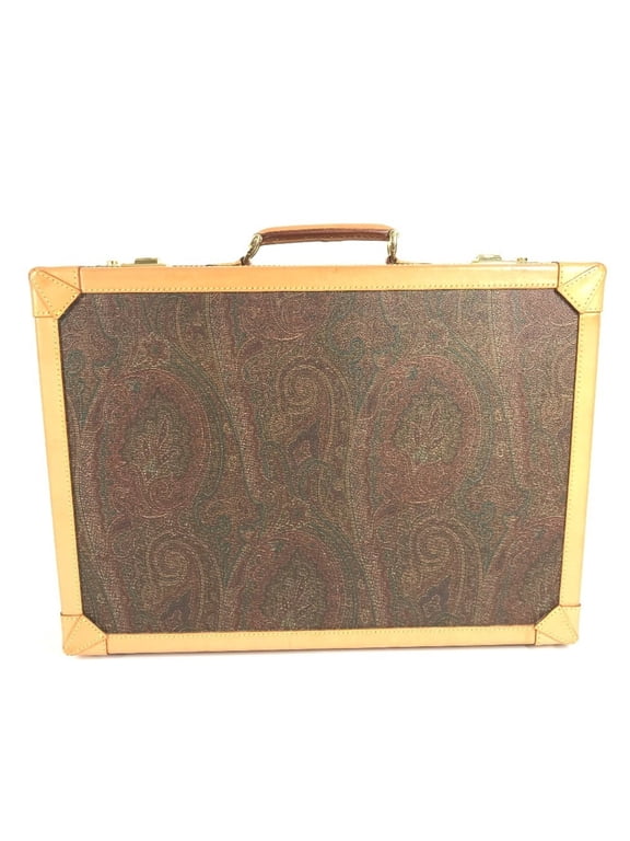Pre-Owned ETRO Paisley Pattern Logo Handbag BOX Box Bag Interior Trunk Leather Men's Women's...