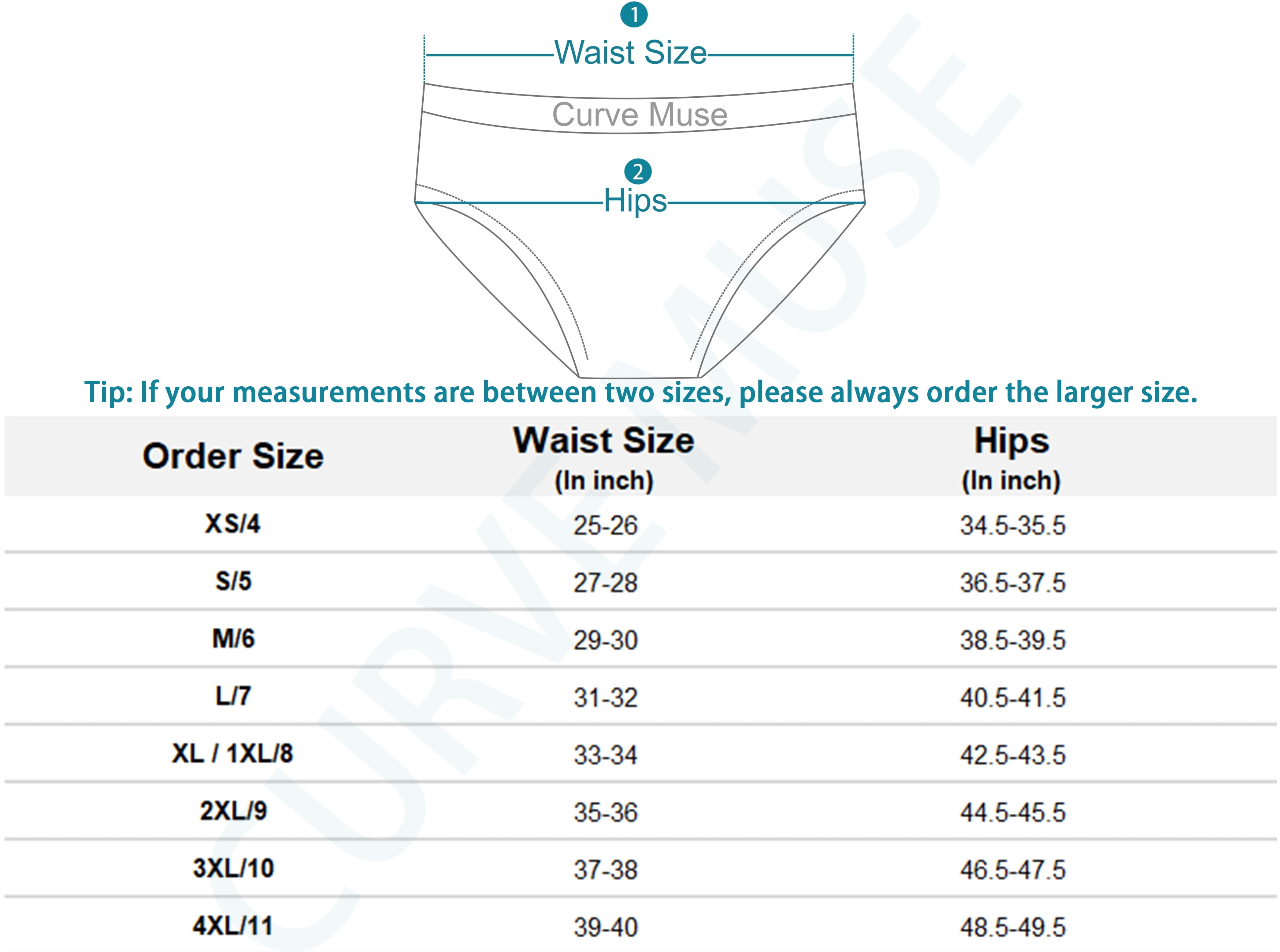 Curve Muse Women's 100% Cotton Bikini Briefs Mid Waist Underwear Panties-6  Pack