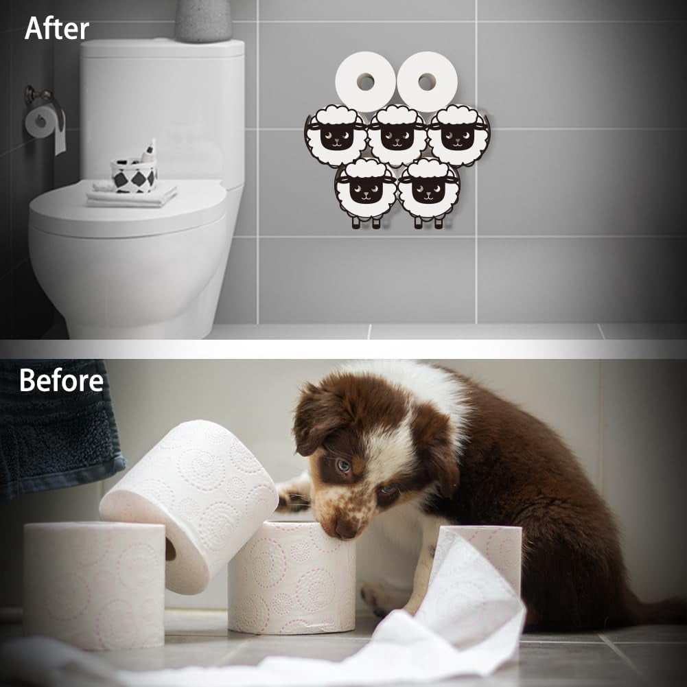 Sheep Toilet Paper Holder Stand Metal Sheep Animal Toilet Paper Storage 8 Rolls for Bathroom Funny Animal Toilet Paper Organizer Freestanding Toilet Paper Roll Holder for Home Office Décor