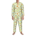 thumbnail image 3 of Yiaed Tree Palms Lemon Print Men’s Pajamas Set - Long Sleeve Button Down Sleep Shirt and Pajama Bottoms Sleepwear Set Mens Pjs Sets Men's Pajama Bottoms-X-Large, 3 of 7