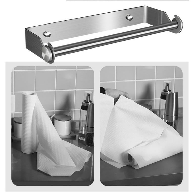 Paper Towel Holder Punch-free Paper Towels Rack Stainless Steel Wall Mount  Towel Bar