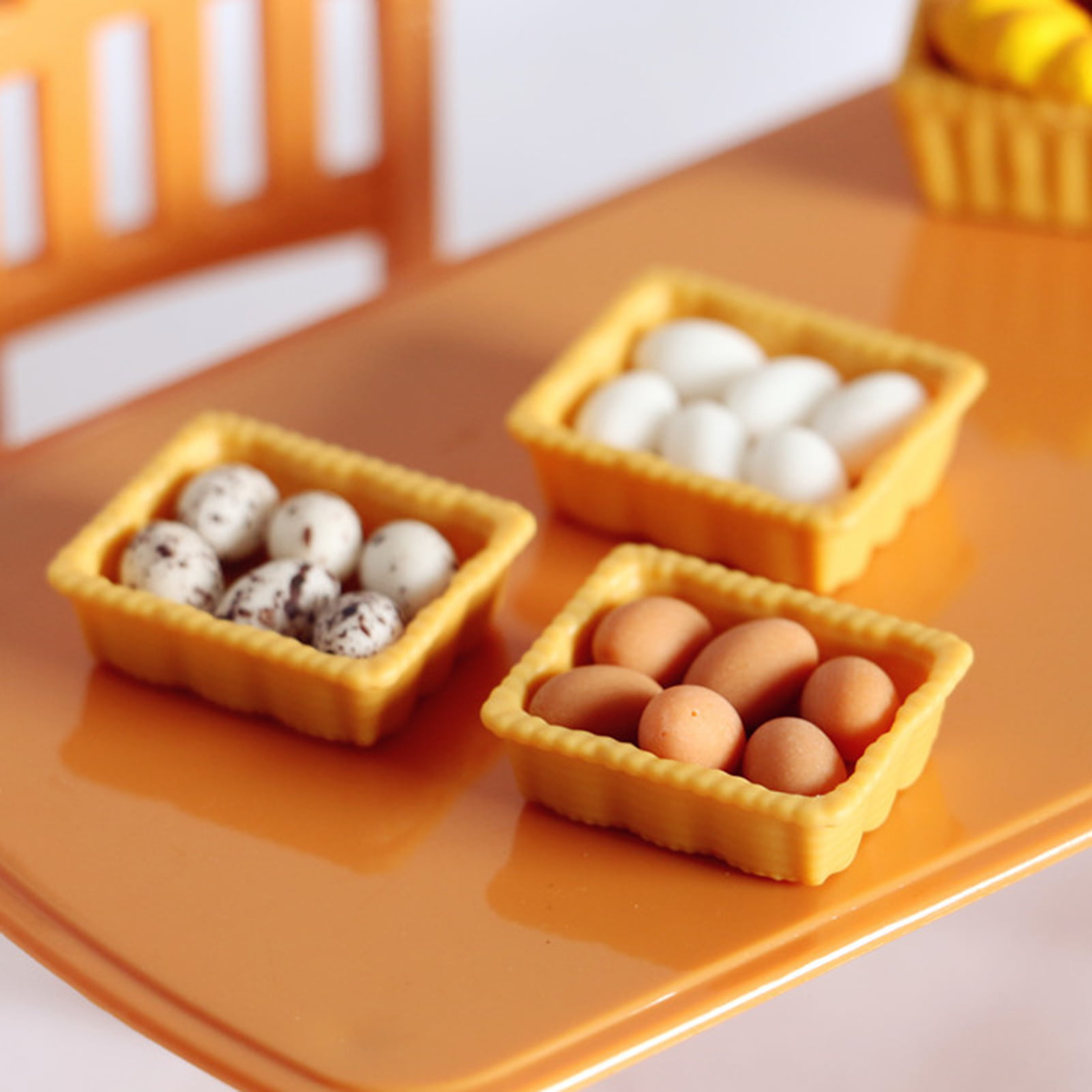 Tray Set of Coffee/ Boil Egg and Bread Dollhouse Miniatures Food Bakery