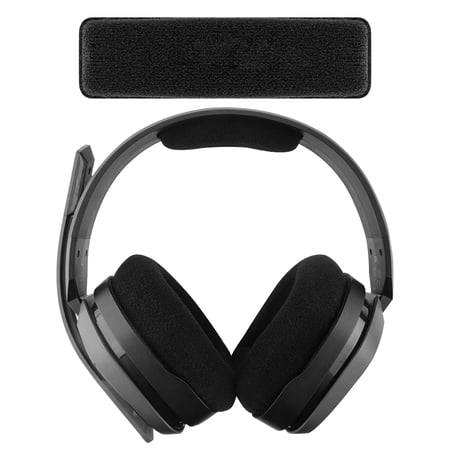 Geekria Velour Headband Pad Compatible with ASTRO A10 Headphones Replacement Band Repair Part (Black)