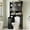 Black, variant on Over The Toilet Storage Cabinet with 3 Doors, Farmhouse Space Saver for Bathroom Organizer with Paper Holder, 10 Shelves and Hooks, 7-Tier Over Washing Machine Cabinet for Laundry, Bathroom, White