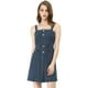 thumbnail image 2 of Vestido de peto Allegra K Mujer con tirantes ajustables mezclilla general una línea Azul oscuro L, 2 of 6