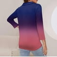 thumbnail image 5 of WFJCJPAF 2025 New Product Sexy Blouses for Women Plus Size,Women's Fashion Printed T-shirt 3/4 Sleeves Blouse Turndown Collar Casual Tops - Purple M, 5 of 7