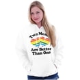 thumbnail image 3 of Two Moms are Better than One LGBTQ Women Plus Size Graphic Pullover Hoodie Brisco Brands 3X, 3 of 4