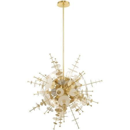 

Chandeliers 6 Light Fixtures With Satin Brass Finish Steel Material Medium 38 360 Watts