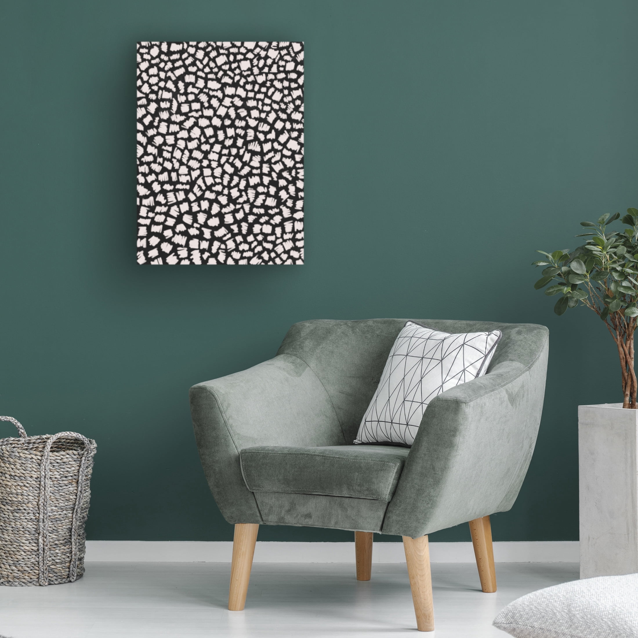 Canvas Wall Art - Treechild 'White Doodle Zigzag' Wall Art for Living Room, Bedroom, or Office D?cor by Trademark Fine Art - 24 x 32 Inches