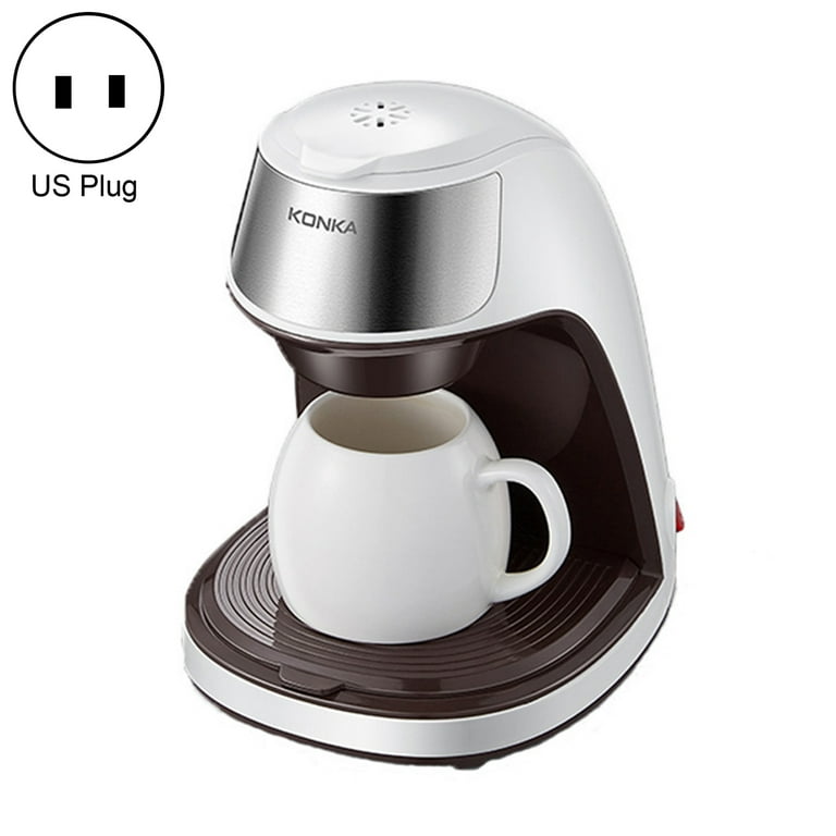 Fusipu Kcf-cs2 Coffee Machine Automatic Dripping Home Office Coffee Maker Multi-function Brew Tea Coffee Powder Free Ceramic Coffee Cup, US Plug