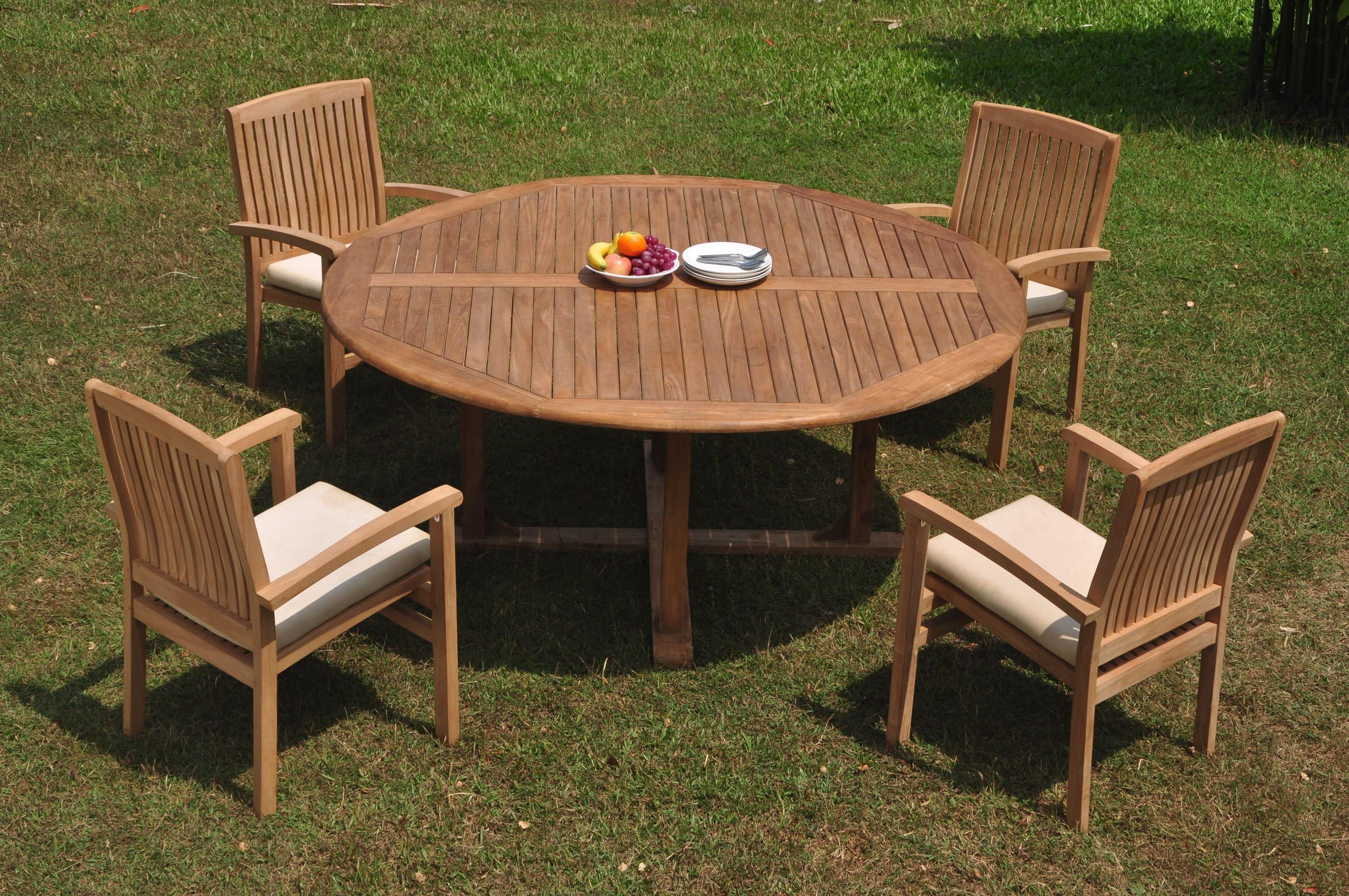 Grade-a Teak Dining Set: 4 Seater 5 Pc: 72