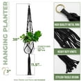 thumbnail image 6 of Sorbus Macrame Plant Hanger (8 Pack) Indoor Outdoor Hanging Plant Pots Cotton Rope, Elegant for Home, Patio, Garden (Black), 6 of 7