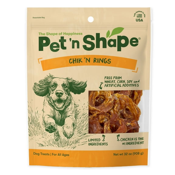 Pet 'n Shape Chik 'n Rings – Natural Chicken Breast Jerky Dog Treats, 2 Pound