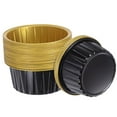thumbnail image 1 of Tazas de cupcake negras y doradas 25pcs 66x36x85mm forros de cupcake estándar de papel de aluminio, 1 of 6