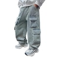 thumbnail image 2 of CAIXIA Baggy Jeans Y2k for Boys Wide Leg Stretch Denim Pants Baggy Loose Fit Long Trousers Elastic Waistband Streetwear with Pockets for Kids, 2 of 7