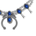 thumbnail image 4 of Sterling Silver Denim Lapis Gemstone Squash Blossom Naja Necklace, 17 to 20 Inches, 4 of 8