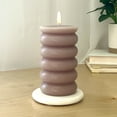 thumbnail image 3 of Mainstays Single Wick 3" x 5" Bubble Pillar Candle, Unscented, Taupe, 3 of 7