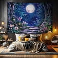 thumbnail image 4 of Gojian Fantasy Forest Tree Butterfly Wall Hanging, Fairy Magical Enchanted Jungle Waterfall Mushroom Tapestry for Bedroom Living Room, 4 of 6