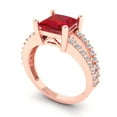 thumbnail image 2 of Solitaire with Accents Engagement Ring for Women - 2.48ct Simulated Pink Tourmaline in 18K Rose Gold Promise Ring, 2 of 6