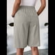 thumbnail image 4 of Pantalones Cortos de para Mujer, Bermudas Informales, Largos, de Cintura Alta, Cómodos y de Verano con Bolsillos Gris M, 4 of 8