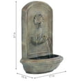 thumbnail image 3 of Sunnydaze Seaside Polystone Outdoor Wall Fountain, Florentine Stone, 3 of 9