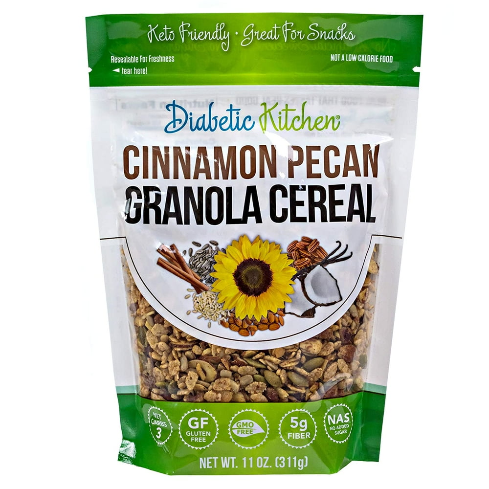 Diabetic Kitchen Cinnamon Pecan Granola Cereal Low Carb Snacks