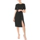 thumbnail image 1 of INSPIRE CHIC Vestido Midi Vintage de Polka Dots con Manga Corta y Cintura Elástica para Mujeres en el Trabajo con Abertura M Negro, 1 of 6