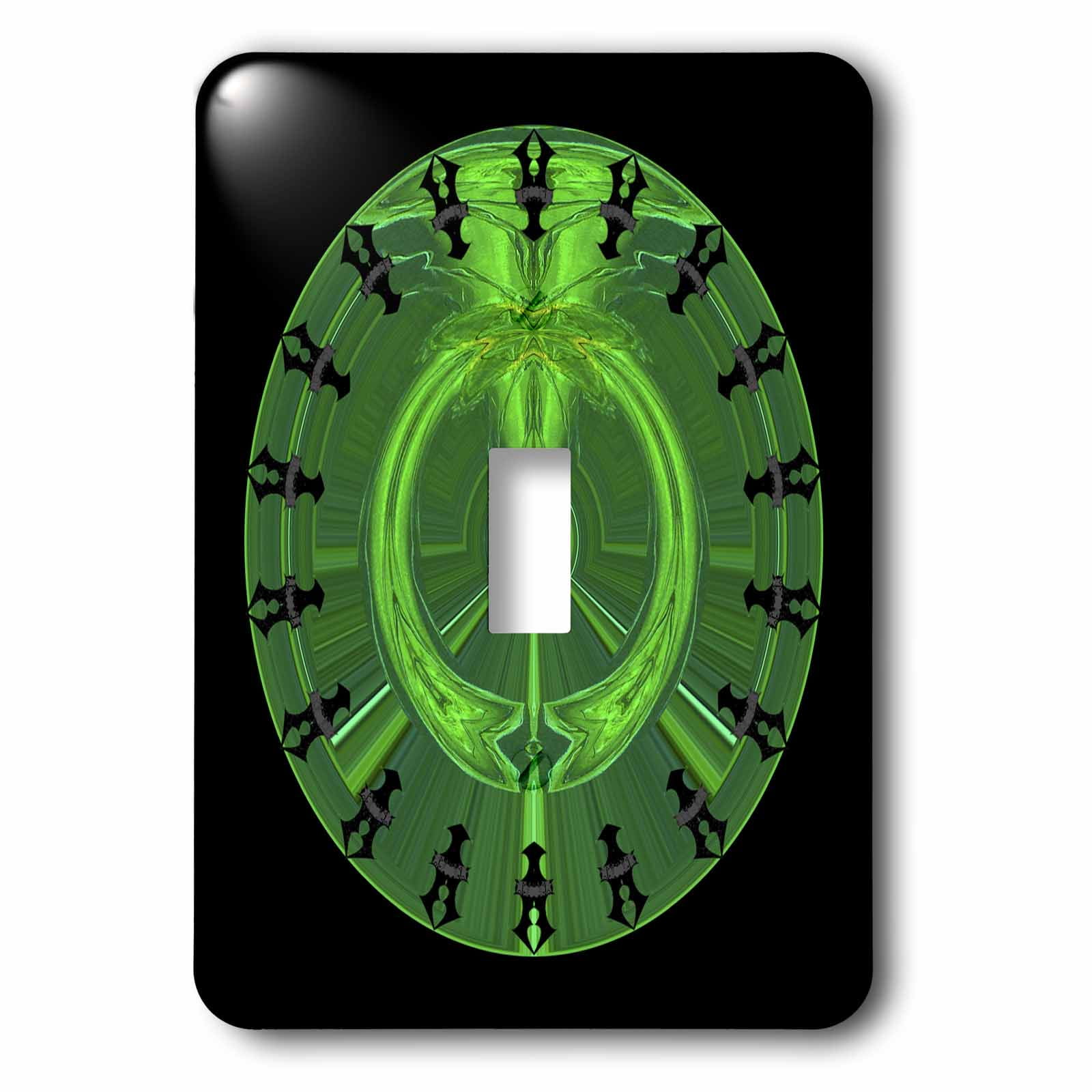 Multicolor Aqua Green Single Toggle Switch 3dRose LSP_108522_1Elegant Dangling Hearts on Vine Design