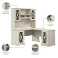 thumbnail image 5 of Bush Lennox Engineered Wood L-Shaped Desk with Hutch in Linen White Oak, 5 of 7