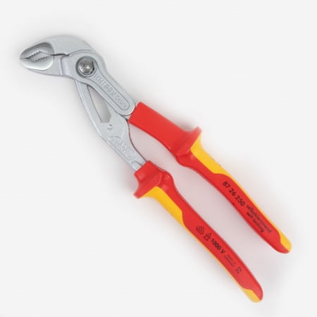 UPC: 0843221014209 | Knipex 10  Cobra QuickSet VDE Pliers – Insulated Chrome