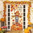 thumbnail image 1 of Uuiauoio Thanksgiving Door Cover with Design, Polyester Holiday Background Decoration for Front Entry and Wall, Festive Seasonal Decor for Home and Party Display, 1 of 6