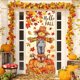 thumbnail image 2 of Fondo de tela de poliéster para puerta con diseño de castillo de calabaza de Acción de Gracias, decoración de 35,43 x 70,87 pulgadas, para colgar en la puerta, decoración festiva de temporada para la, 2 of 6
