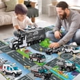 thumbnail image 2 of Set de juguetes Police Trucks NIPLOOW con tapete de juego para niños de 3 a 6 años, 2 of 7