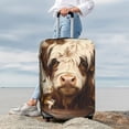 thumbnail image 4 of Uemuo Butterfly Cow Barrel Printed Washable Luggage Cover - Fashion Suitcase Protector Fits 18-32 Inch Luggage -Medium, 4 of 9