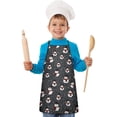 thumbnail image 2 of Black Christmas Snowman Pattern Kids Aprons for Girls and Boys,Adjustable Neck Strap Toddler Aprons for Kids Cooking Baking, 2 of 7