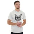 thumbnail image 2 of Cat with Glasses Cute Hipster Kitty Men's Graphic T Shirt Tees Brisco Brands X, 2 of 2