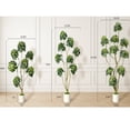 thumbnail image 3 of Realistic Artificial Schefflera Umbrella Tree – Multi-Trunk Faux Floor Plant with Decorative White Planter – Tall Maintenance-Free Greenery for Home, Office, Living Room, or Porch – 150CM, 3 of 8