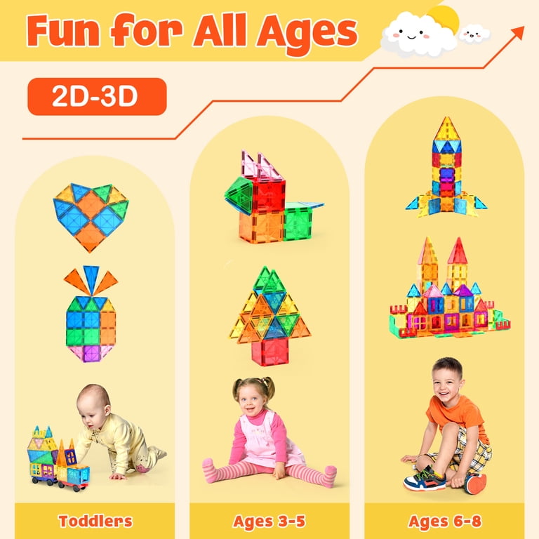 IYHN Magnetic Tiles Super Player Set, 102 Pieces photo 5