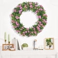 thumbnail image 5 of Bcylexb Spring Summer Wreaths for Front Door, 16 inch Artificial Fake Flower Wreath with Green Leaves Wreath for Wall Window Farmhouse Party Home Holiday Decor, 5 of 6